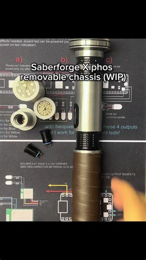 Pretty proud of how this is coming out so far. This is a custom removable chassis for my Saberforge Xiphos lightsaber. Normally these chassis are very simple (2 parts) but due to the choke point on this saber it required aome out-of-the-box workarounds. Hope you enjoy the showcase! #saberforge #lightsaber #3dprinting #3dprinted #starwars #custom #proffiepixel #proffieboard #neopixel #neopixelsaber @SaberForge