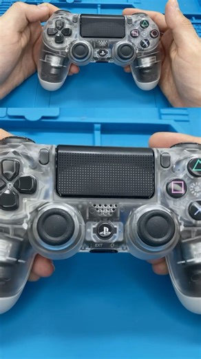 DualShock 4 usbc mod, transparent shell and 2x battery #gaming #modding #consolemodding #modded