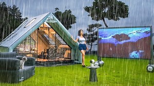 Camping in the Rain with a Luxury Inflatable Tent #cooking #forest #rain #survival #bushcraft #asmr #fblifestyle #camping #beach | Tanvir