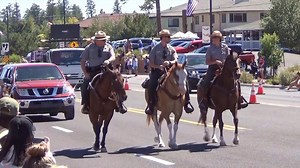 We represented Grand Canyon in two Independence Day Parades today- did you catch our treats in Flagstaff or see the horses in Tusayan? [Video description: Three rangers riding horses down the street during the 4th of July Parade.] | Grand Canyon National Park