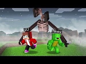 JJ and Mikey HIDE from SIREN HEAD in Minecraft Challenge Maizen