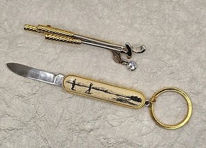 Vintage Liz Claiborne Golf Tie Clip & Pocket Knife Keychain Gift Set | eBay