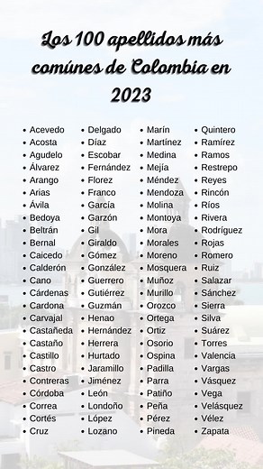 Apellidos Comunes en Colombia y su Origen