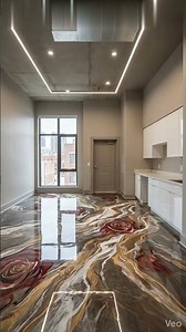 STUDIO APARTMENT WITH ROSE GOLD EPOXY FLOOR