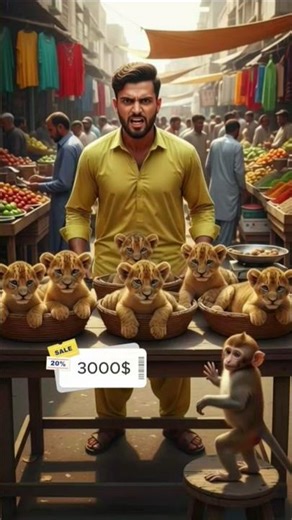 🐒 Clever Monkey Steals a 1-Year-Old Lion Cub #monkey 🐒❤️🦁