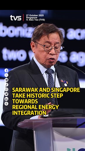 1.9K views · 69 reactions | Sarawak and Singapore take historic step towards regional energy integration.  Stream live on www.tvsarawak.my or TVS Inspire, MYTV Mana-Mana, Unifi TV, and Astro GO! Download now on App Store and Play Store. #TVS122 #TVSNews #TVSarawak | TVS | Facebook
