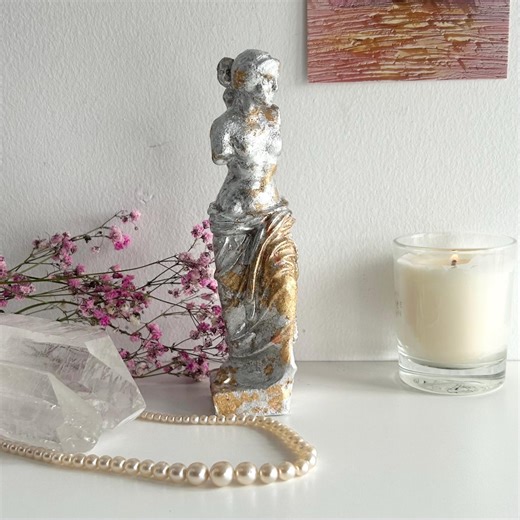 Plaster Venus De Milo Statue - Hand Gilded Metallic Aphrodite Figurine - Greek Goddess of Love - Classic Art Ornament, Altar Home Decor - Etsy