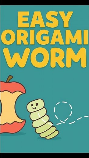 Hungry Paper Worm 🍏 (Easy Origami Tutorial) #origami #easy #diy
