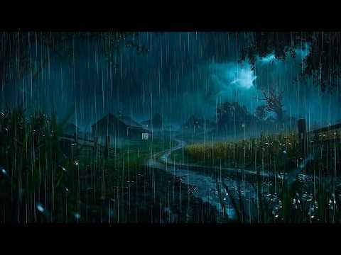 Dark Thunderstorm Approaching a Forest Village | Heavy Rain & Loud Thunder for Sleep & Stress Relief