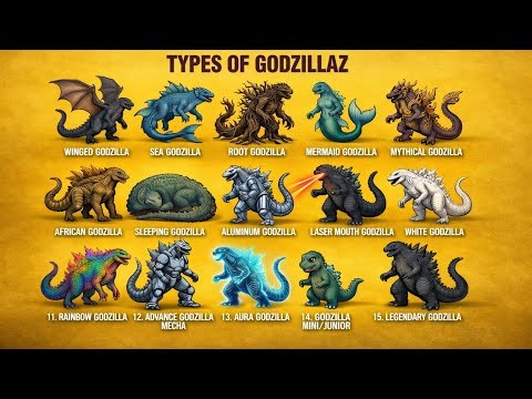 15 Types of Godzilla You’ve Never Seen Before | Ultimate Godzilla Evolution Compilation (4K)