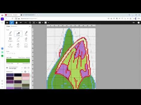 Creating a Patrick Star Cross Stitch Pattern! 💖 Timelapse