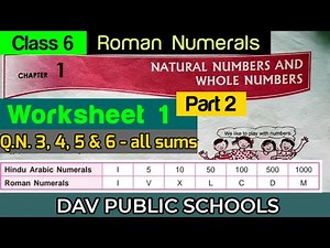 DAV class 6 maths chapter 1 worksheet 1 Q.N. 3, 4, 5 & 6