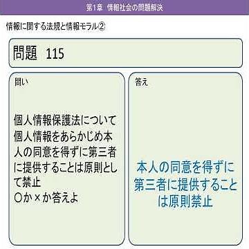 07 高校情報Ⅰ 第一章情報社会の問題解決 情報に関する法規と情報モラル②ショート３