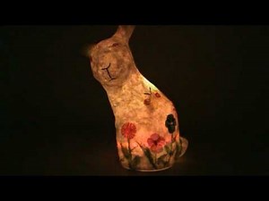 張り子のランプシェード LEDを使った光り方