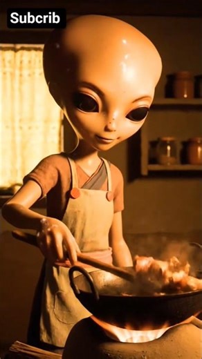 👽🍗 Alien Girl Cooking Chicken Fry | Cozy Basti Kitchen