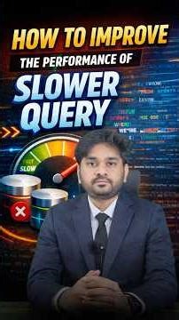 Interview Question in SQL | How to improve the performance of the Slower Query? #cloudupskill
