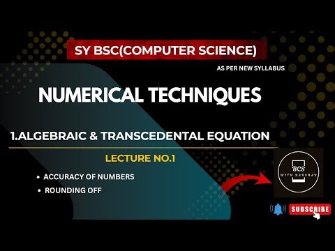 SY BSC(Computer Science)|| NUMERICAL TECHNIQUES || Lecture No.1|| New Syllabus.