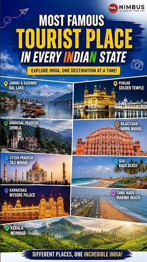 Most Famous Tourist Place in Every Indian State 🇮🇳 | Top Travel Destinations in India