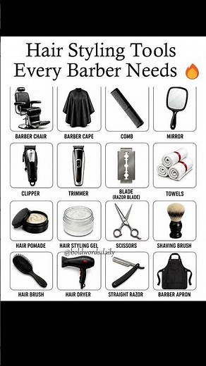 Learn the names and uses of essential barber tools for perfect haircuts ✂️