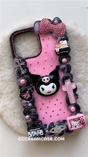 CC.CREAMCASE on Instagram: "Jessica, your Kuromi themed phone case is ready to go! 🖤 #decoden #giftideas #smallbusinessusa #customphonecase #cutephonecase"