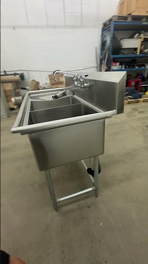 Commercial 2‑Compartment Sink with Left Drainboard — Restaurant Kitchen Equipment for Sale