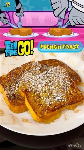 Making French Toast from Teen Titans Go! ​⁠‪@cartoonnetwork‬ #animationfood #dessert #breakfast