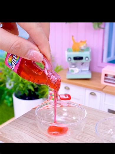 Miniature Watermelon House Cake with Skittles
