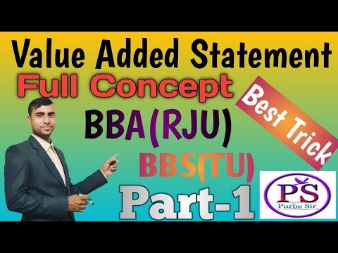 Value Added Statement BBA Second semester (RJU)//BBS First year (TU).Financial Accounting.
