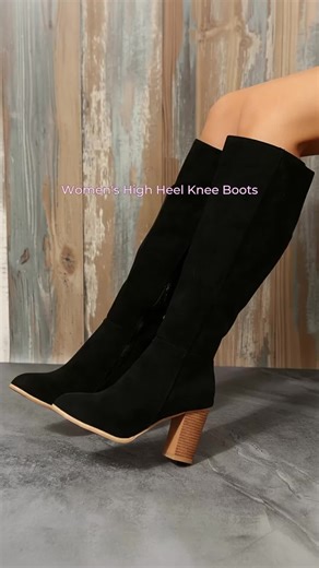 Women's New Style High Heel Thigh-High Boot, Textile Upper Rubber Sole, Fall Winter Fashion Sexy Elegant Outdoor Shoes #womensshoes #bootsforwomen #womenboots #suedeboots #brownboots #fashionheels #babyboots #fashionboots #walkingboots #chunkyheelboots