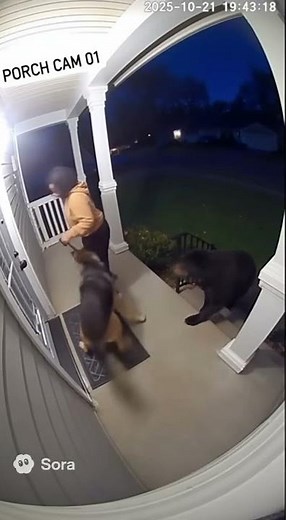 🐾 Brave German Shepherd Saves Woman From Bear Attack 🐻 | Caught on Doorbell Cam 📹🔥