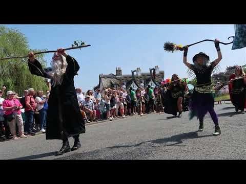 Boston Dancing Witches collage of us at Spalding Flower Parade 2024
