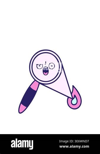 stretching up animation of cute cartoon of a magnifying glass design Stock Video Footage - Alamy