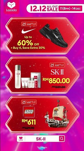 Shop sweeping deals on LazMall this Lazada 12.12 All Out Sale of the Year!