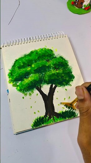 Easy TREE Drawing Idea For Beginners! 😁💡#গাছ আঁকা🌳#diy #art #craft#painting #shorts #shortsfeed