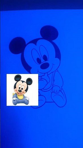 PAINTING MICKEY MOUSE WITH BLUE LED LIGHTS