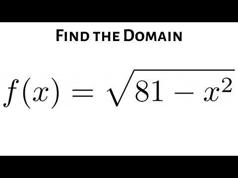 Learn How to Find the Domain of the Square Root Function f(x) = sqrt(81 - x^2)