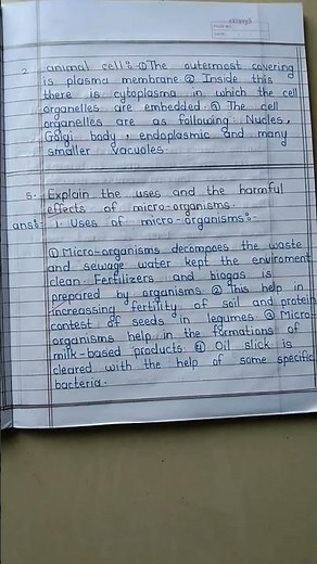 11.cell structure and micro organism.exercise.class 7 .science.