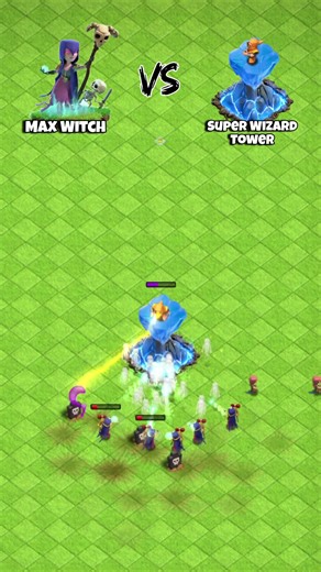 Super Wizard Tower Vs Max Witch...!#viral #clashofclans