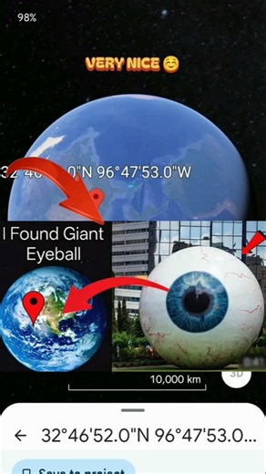 Google Maps Discovery:I Found Gint Eyeball 😱🤯 #viral #googleearth #earth#shorts