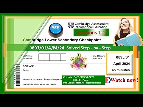 089_01_AM_2024 SECONDARY CHECKPOINT SCIENCE PAPER 1 APRIL 2024 SOLVED IN DETAIL