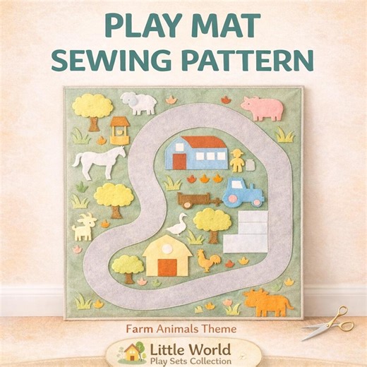 Play Mat Sewing Pattern, Farm Animals Felt & Fabric Play Mat, Kids Activity Toy, Customizable Design, Quiet Play Toy (digital Download) - Etsy