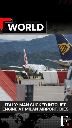 #FPReels | Italy: Man Sucked Into Jet Engine At Milan Airport, Dies A 35-year-old man died after being sucked into the engine of a Volotea aircraft at Milan Bergamo Airport on July 8. The plane was preparing to take off when the man ran onto the tarmac and reached the taxiway. He was not a passenger or airport staff, according to officials. The incident led to a brief suspension of flights and triggered a formal investigation into the security breach. | Firstpost