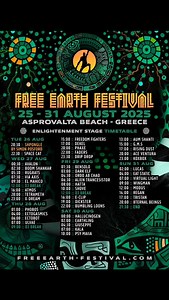 Free Earth Festival 2025 Timetables 🎶 The moment you've all been waiting for is here! With a phenomenal lineup of 150 unique artists, we're bringing you an incredible mix of legendary names and fresh talent. This is a celebration of true freedom and the limitless joy of dancing together. . Last days for Presale tickets. Get yours at @freeearthfestival Ambassador discounted tickets with us 📩 . . #psytranceeventsworldwide #freeearthfestival #psytranceeventsgreece | Psy Trance Events Worldwide