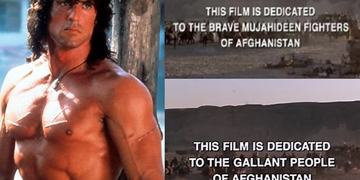 Does Rambo III actually pay tribute to the ‘Mujahideen Fighters of Afghanistan’?