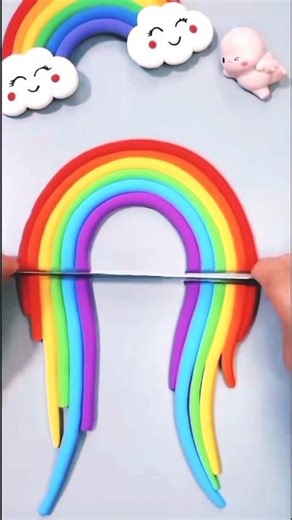 🌈super clay Rambo art | how to makeRainbow with super clay.