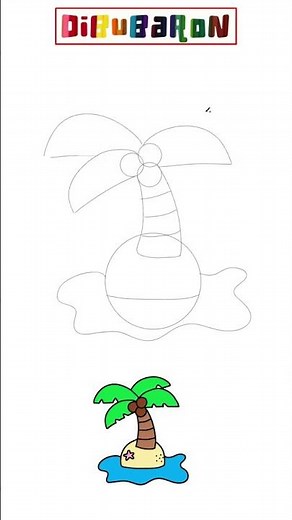 Dibujando una Isla paso a paso | Dibujos fáciles