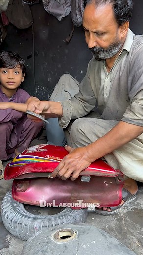 3.7M views · 10K reactions | Motorbike Fuel Tank Painting Process | Factory Step by Step | DIY Labour Things | Facebook