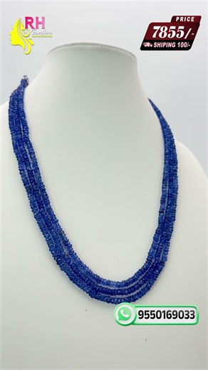 Budget-Friendly Dark Blue Tanzanite Beads 3-Layer Bunch Necklace | Handmade Designer Jewellery