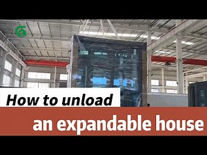 How to unload an expandable container house from a shipping container?