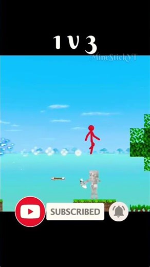 Stickman vs minecraft 1 v 3#MineStickYT#Short#Music#Minecraft#Stickmanvscraftsman